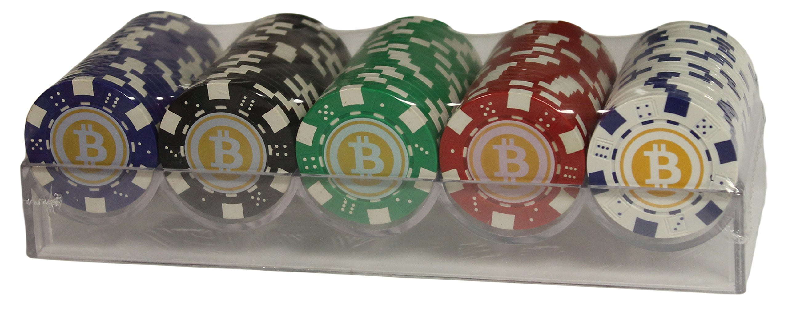 Bitcoin Poker Chip Set (Near Casino 100 With Plastic Rack Walmart.com