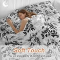 thumbnail image 4 of Cal King 4 Piece Bedding Set Black-gray Fruit Leaves on White Soft Breathable Duvet Cover and Pillowcase,Vintage Botanical Duvet Cover Set Washable Bed Sheets for Bedroom Dormitory Guest Room, 4 of 9