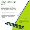 thumbnail image 4 of Lawn Leveling Rake Kit with Work Gloves, Safety Glasses and DIY Guide, 45”x10” Ground Plate, 78” Adjustable Long Handle, Stainless Steel Lawn Leveler for Soil Sand Yard Tool Kit, 4 of 7