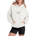 thumbnail image 1 of Sudadera con cremallera Gibobby para mujer, casual, con capucha, estampado lindo, cálido y elegante, blanco, M, 1 of 5
