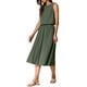 thumbnail image 4 of Conjunto de falda de 2 piezas para mujer INSPIRE CHIC, sin mangas, top corto, falda midi de cintura alta, atuendos casuales de verano, verde militar, XL, 4 of 6