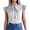 White, variant on Women's Summer Solid Color Ruffle Collar Bow Short Sleeve Shirt Basic Tee,Black XXL