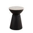 thumbnail image 2 of Albany Living 20" Marble Top Wooden Round End Table in Black, 2 of 3