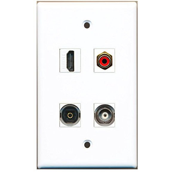 RiteAV - 1 Port HDMI 1 Port RCA Red 1 Port Toslink 1 Port BNC Wall Plate