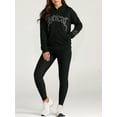 thumbnail image 6 of EMMIOL Women's Y2K Street Oversized Black Hoodie with Gothic Graphic, Roomy Hood & Side Pockets, 6 of 7
