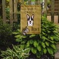 thumbnail image 2 of Carolines Treasures BB1503GF Tricolor Corgi Spoiled Dog Lives Here Flag Garden Size, 2 of 3