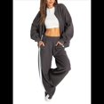 thumbnail image 1 of Conjunto de 2 Piezas para Mujer: Sudadera Informal de Larga con Cremallera y Pantalones Deportivos de Pierna Gris XXL, 1 of 10