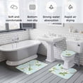 thumbnail image 6 of Summer Floral Bathroom Rugs Set White Gardenia Flowers Modern Watercolor Non Slip Absorbent Soft Bath Mats 3 Piece Set with Bathroom Rug, U-Shaped Floor Mat, Toilet Seat Cover Small Size, 6 of 9