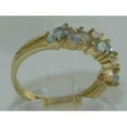 thumbnail image 5 of LBG British Made 9k Yellow Gold Natural Aquamarine & Opal Womens Eternity Ring - 33 size options, 5 of 7