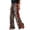 Brown, variant on Womens Leopard Pants, Women's Leopard Wide Leg Pants Casual Side Striped High Waisted Trousers with Pockets, Leopard Track Pants-Brown/S