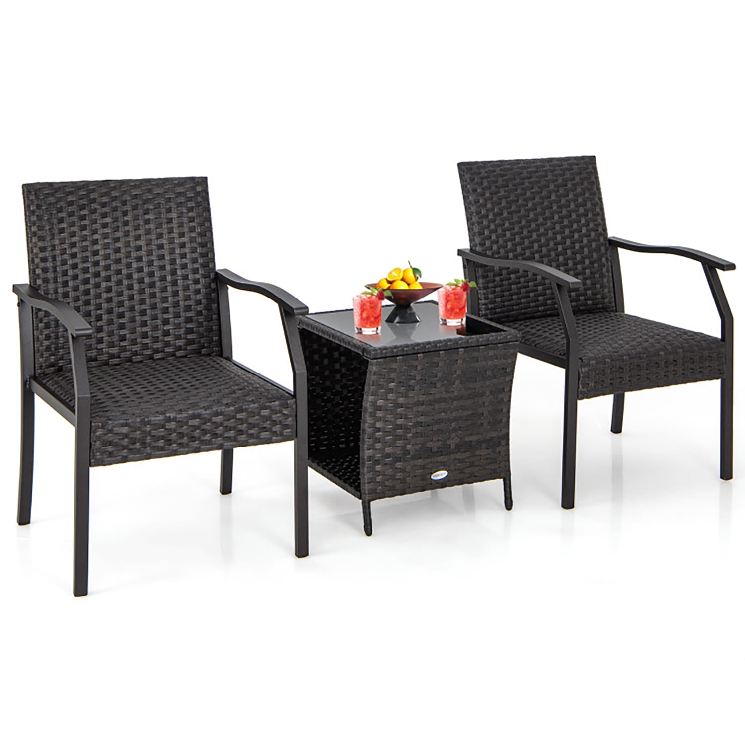 Aimee Lii 3 Pieces Patio Wicker Chair Set with Quick Dry Foam Cushions, Outdoor Patio Furniture Set Aimee Lii 3 Pieces Patio Wicker Chair Set with Quick Dry Foam Cushions, Outdoor Patio Furniture Set