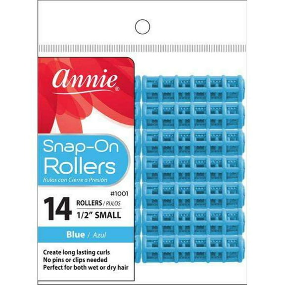 Annie Snap-On Rollers – Small 1/2" Blue 14 Pcs 1001