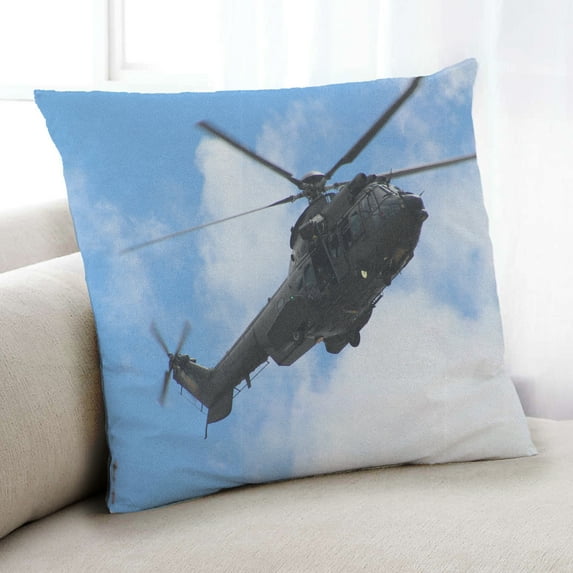 Ahgly Company Transportation Helicopter Indoor Throw Pillow, 18 inch by 18 inch