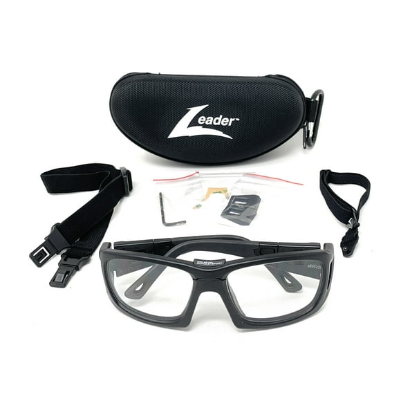 LEADER Lunettes de Sport ProX Pack Mat Noir ASTM Basketball Soccer Medium