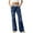 Dark Blue, variant on Women's Streetwear Trendy Loose Fit Slimming Washed Flare Jeans, Patchwork Denim Pants, Comfortable Baggy Retro Jeans for Casual Wear, Vintage Inspired Wide Leg Trousers for Women Black