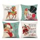 thumbnail image 1 of 4pcs Christmas Decorations Pillowcase 18x18 Set 4-piece Snowflake Santa Snowman Deer Bird Lollipop Christmas Rustic Winter Holiday Throw Pillow Christmas Decoration Cushion Cover, 1 of 5