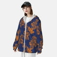 thumbnail image 3 of Lsque Golden Maple on Navy Blue UPF 50+ Lightweight Sun Protection Men's Women's Long Sleeve Shirt, Hoodie Performance -X-Large, 3 of 9