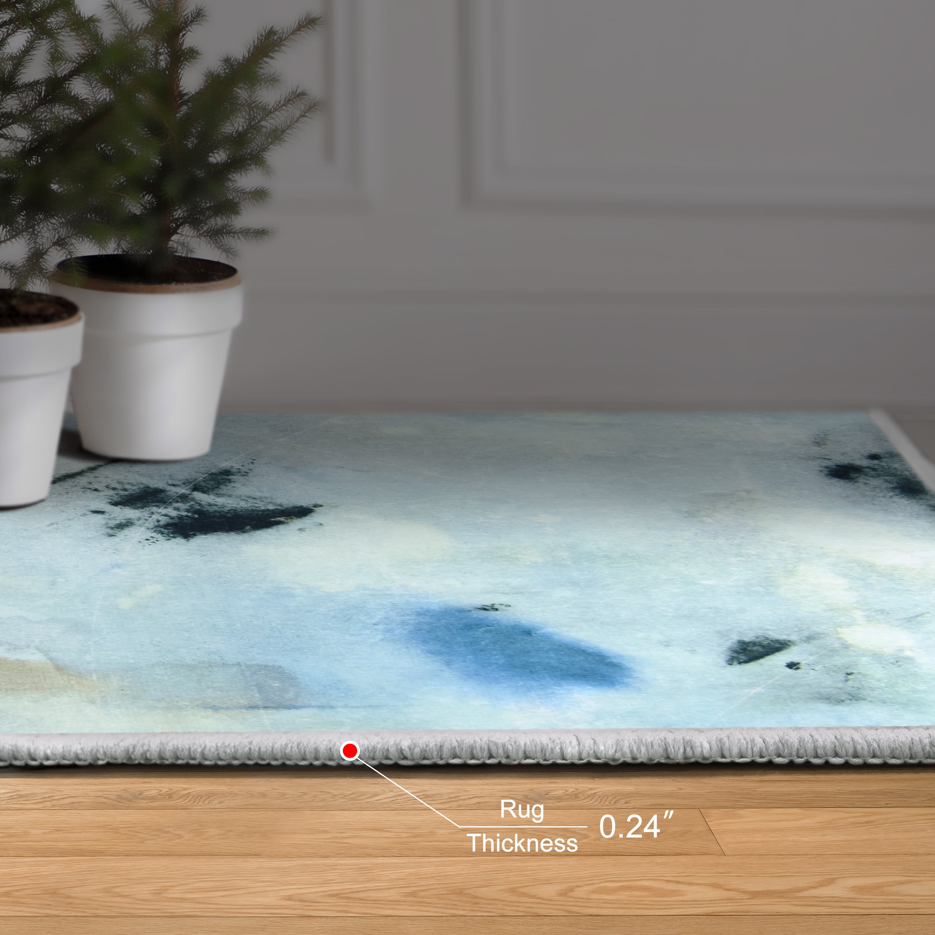 Floating Stars, 8'x10' Hand Washable Abstract Art Area Rug