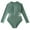 Army Green, variant on Girls Long Sleeve Solid Color Hollow Out Flower One Piece Swimsuit Full Coverage Nylon Swimwear for Beach Vacation Sun Protection Bathing Suit