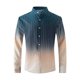 thumbnail image 4 of Blusa y camisa de manga larga con cuello alto para hombre, estilo informal, a rayas, con cuello alto, tipo cárdigan, camisa con botones, blusa de poliéster para hombre, 4 of 9