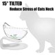 thumbnail image 3 of Raised Cat Bowl With Stand, Tilted Cat Bowl For Kitten Elevated Cat Bowl Anti Vomiting Plastic Transparent Cat Food Water Bow (three Bowls), 3 of 4