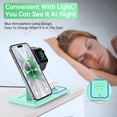 thumbnail image 4 of Wireless Charging Station, 2025 Upgraded 18W 3 in 1 Wireless Charger Stand for iPhone 16/15/14/13/12/11 Pro/XS, AirPods 4/3/2/1/Pro, iWatch Series 10/9/8/7/6/5/4/3,Samsung Phones(Green), 4 of 9