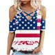 thumbnail image 2 of Fiudx Ofertas Del Día Blusa Estampada a La Moda con Cuello En V y Manga Corta para Mujer, 2 of 4