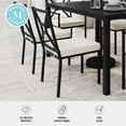 thumbnail image 5 of Martha Stewart Indoor-Outdoor Stackable Patio Side Dining Chair with Steel Frame in Black with Cream All-Weather Cushion, 5 of 13