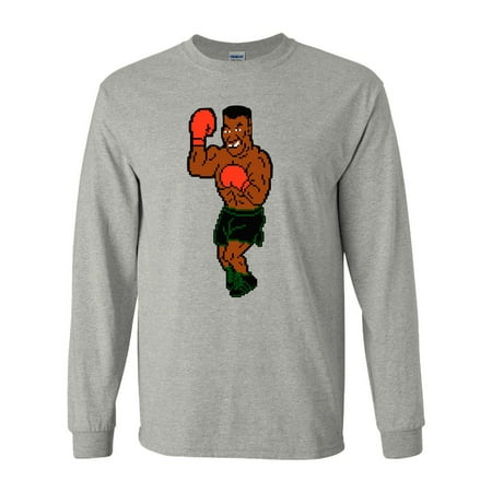 LONG SLEEVE Shedd Shirts Grey Punchout Mike Tyson's Punchout 