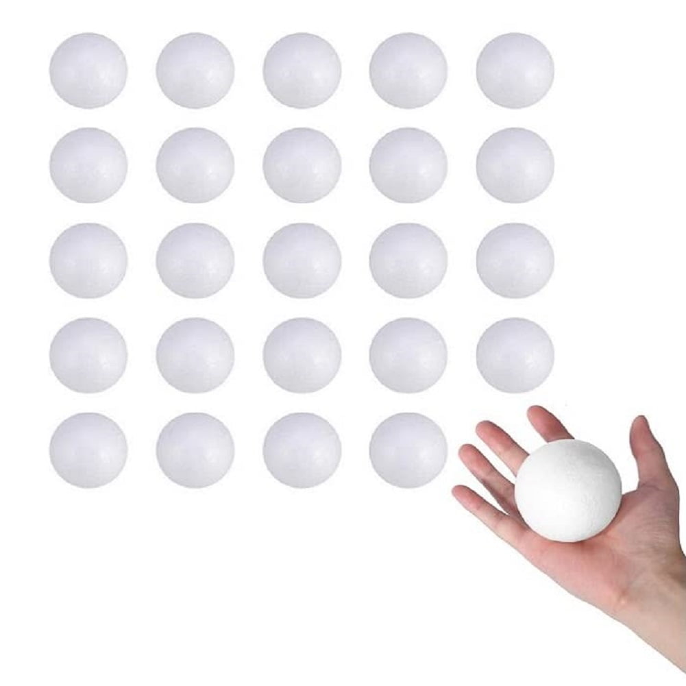 24pcs White Foam Balls, 3 Inch Craft Foam Balls, Polystyrene Craft