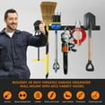 thumbnail image 2 of Riousery Garage Tool Organizer, Heavy-Duty Steel Wall Mount Garden Tool Organizer, Garage Organization and Storage Rails with 6 Adjustable Hooks, 2 of 8