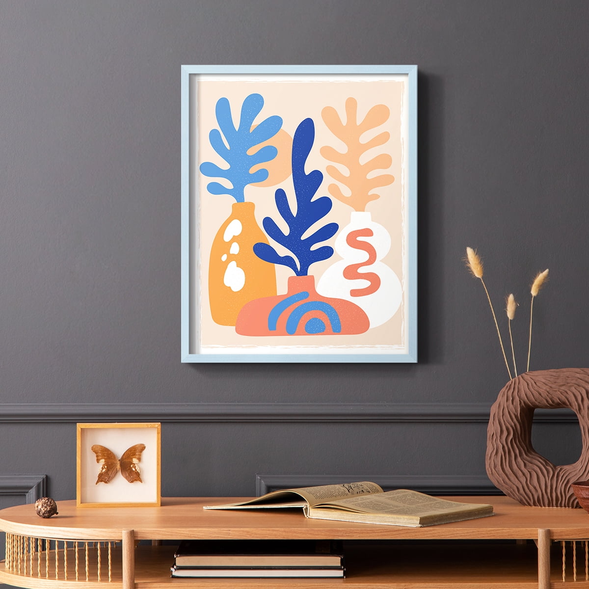 Matisse CCCLXI in Blue Solid Wood 11 x 14 Framed Print