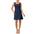 thumbnail image 2 of INSPIRE CHIC Women's 50s Mini Dress Sleeveless Square Neck A-Line Cocktail Party Short Dresses L Dark Blue, 2 of 6