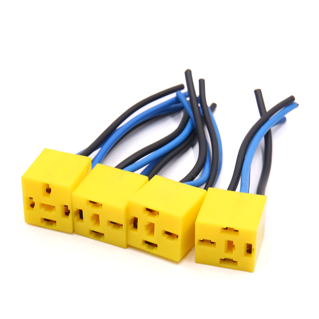 4 Pcs 4 Terminals Cable Wiring Harness Relay Socket Connector for Auto