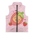 thumbnail image 4 of Garronmavis Capybara Zippered Vest Stand Collar Strawberry Girls Vest Size 2T Comfortable Winter Lightweight Sleeveless Fleece Jacket with Pocket Stylish Fall Outfits Fashion Clothing, 4 of 7