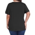 thumbnail image 4 of OutfitShow Plus Size Womens Tops Crew Neck Casual Tunic Short Sleeve Shirts Floral Blouses Loose Summer Tops, 4 of 7