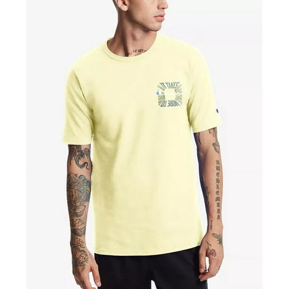 Champion Men's Life Heritage Tee It Takes A Little More To Make Lemon Glacier-Sm