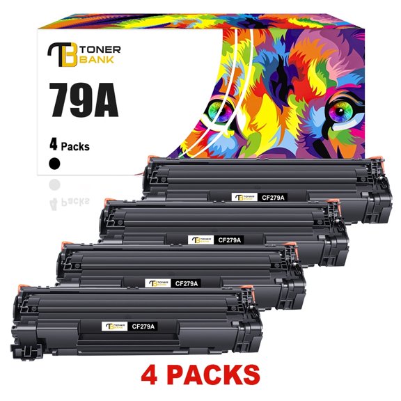 Toner Bank 4-Pack Compatible Toner Replacement Cartridge for CF279A LaserJet Pro MFP-M26nw M26a Pro-M12w M12 Printer Ink Black