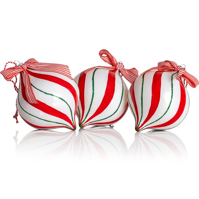 Juego de adornos navideños Ornativity Peppermint Candy, 12 unidades