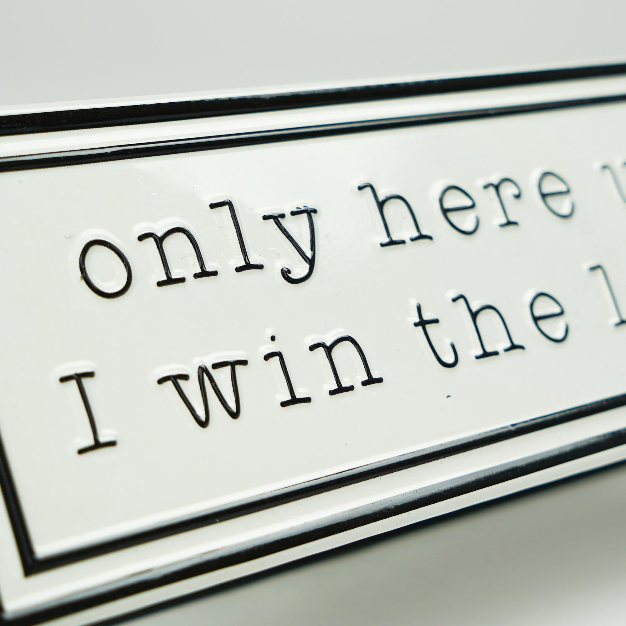 American Art Decor Novelty Embossed Metal Desktop Flipper Sign Decoration Office Desk Tabletop Home Decor - Livin the Dream, Win the Lottery - 12" x 5" x 3.4"