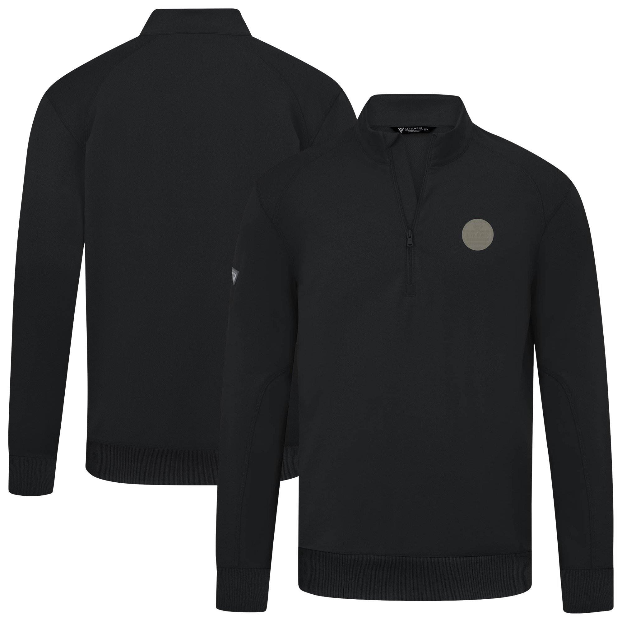 Men's Levelwear Black Edmonton Oilers Copper Upright Quarter-Zip Pullover