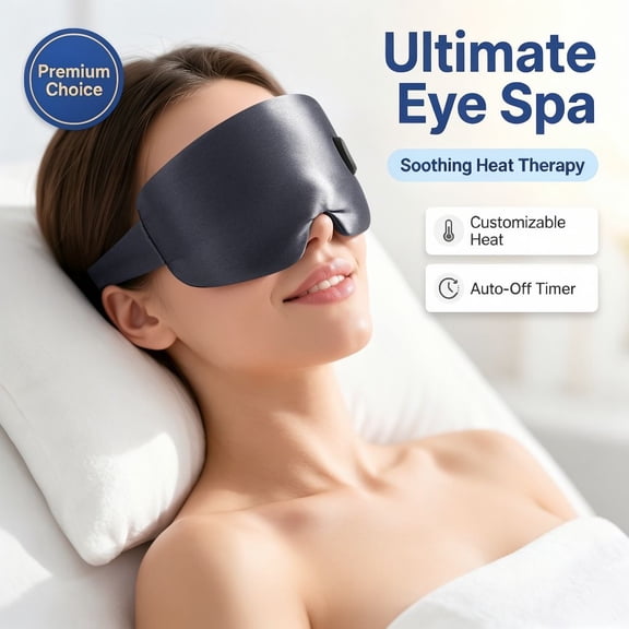 Cordless Rechargeable Eye Mask for Dry Eyes, Silk Heated Compress for Tired Eyes and Stye Care, Washable Sleep Mask for Evening Relaxation and Comfort