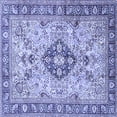 thumbnail image 1 of Ahgly Company Indoor Square Medallion Blue Traditional Area Rugs, 4' Square, 1 of 4