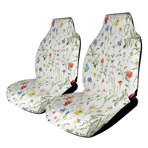 Floral Colorful Flower Car Seat Covers Set of 2 Auto Accessories Protectors Car Decor Universal Fit for Car Truck SUV