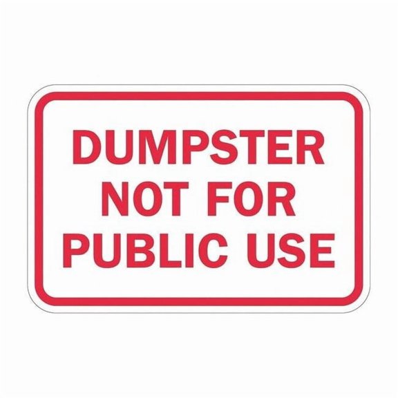 Lyle Reflective Dumpster Sign,12x18in,Alumin T1-1689-EG_18x12