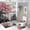 Style-6, variant on 4Pcs Colourful Cherry Blossom Shower Curtain Sets with Non-Slip Rugs,Toilet Lid Cover and Bath Mat,Rain Nature Pink Plant Shower Curtain with 12 Hooks,Bath Shower Curtain for Bathroom Decor