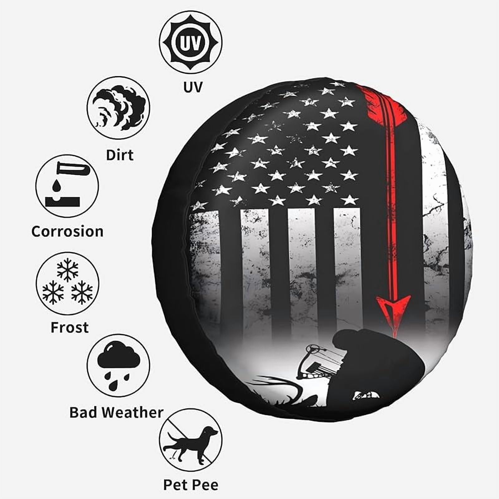 Patriot Skull Military Thin Blue Line Spare Tire Cover – SUV/RV, Police Tribute Design By Pike Outdoors