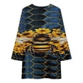 thumbnail image 3 of Watercolor Bumblebee With Yellow Sunflowers Loose Dress Evening Dress Summer Dresses for Women Luxury Dress Long Sleeved Dress, 3 of 4