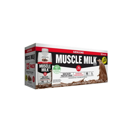 Muscle Milk Genuine Non-Dairy Protein Shake, Chocolate (11 fl. oz., 12 (Best Food To Gain Weight And Muscle)