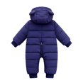 thumbnail image 4 of Baby Snowsuit Zipper Winter Coat Warm Fleece Lined Hooded Jumpsuit Romper Jacket Windproof Overcoat Outwear for Boys Girls Newborn Infant Toddler 0-24 Months, 4 of 9